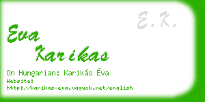 eva karikas business card